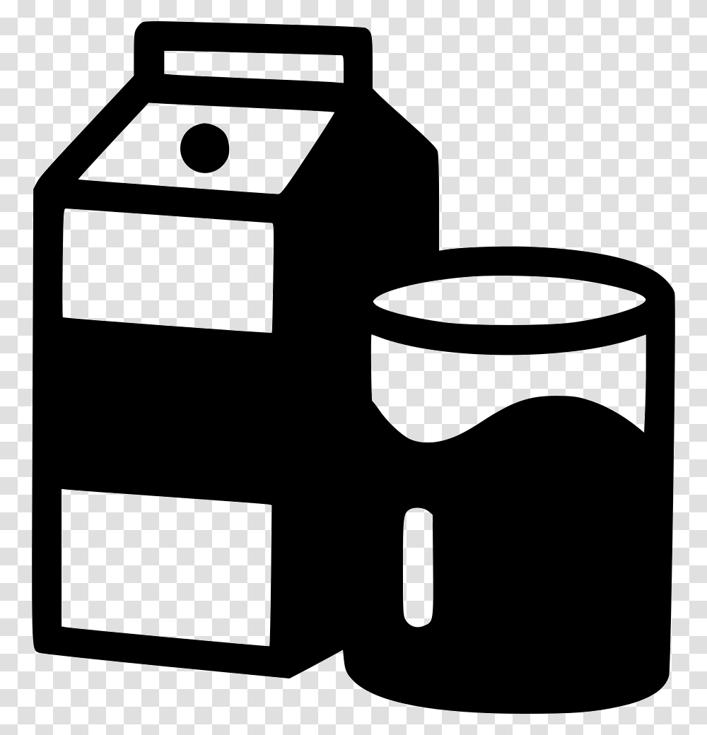 Milk Juice Carton And Glass, Stencil, Mailbox, Letterbox, Bottle Transparent Png