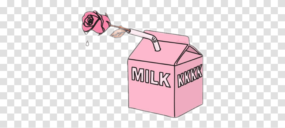 Milk Leche Pink Cute Grunge Tumblr Pink Aesthetic, Cardboard, Box, Carton, Package Delivery Transparent Png