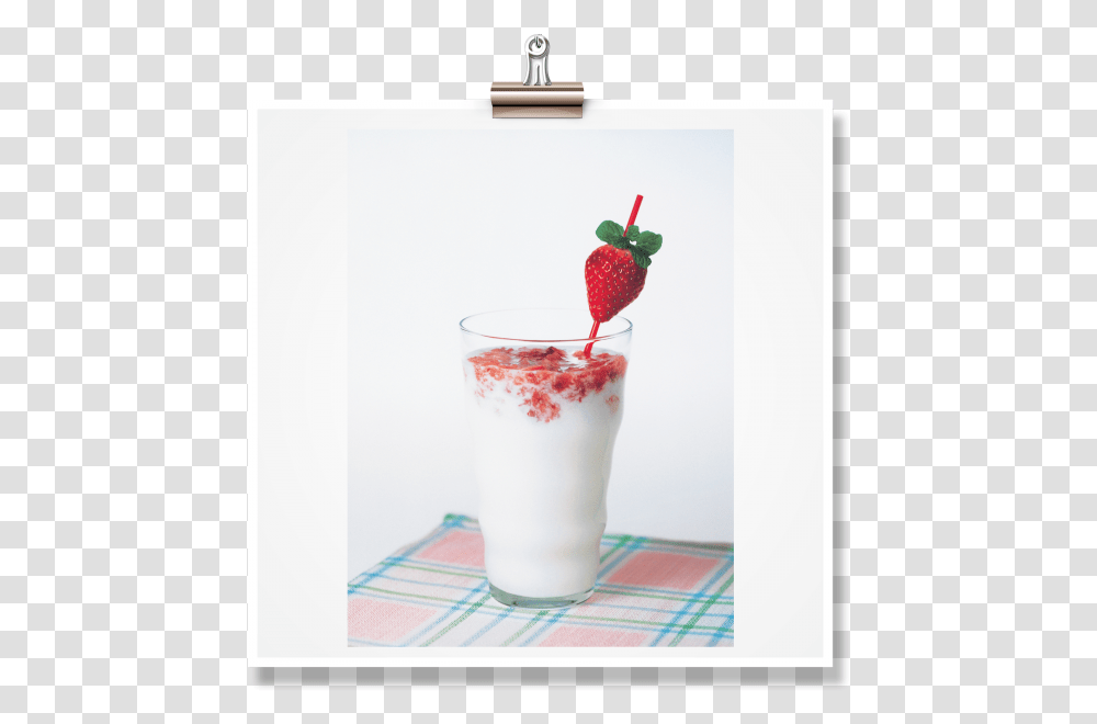 Milk Shake, Yogurt, Dessert, Food, Strawberry Transparent Png