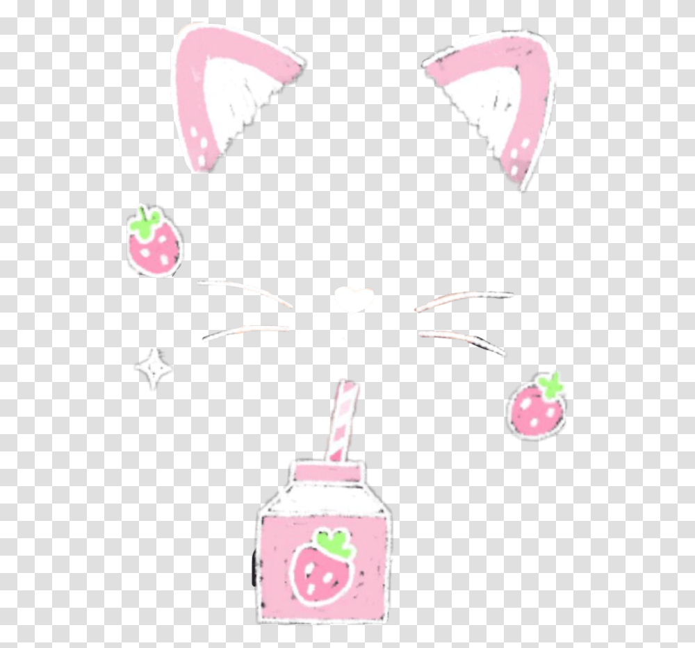 Milk Snowfilter Snow Pink Strawberry Cat Ears Snow Cat Filter, Angry Birds Transparent Png
