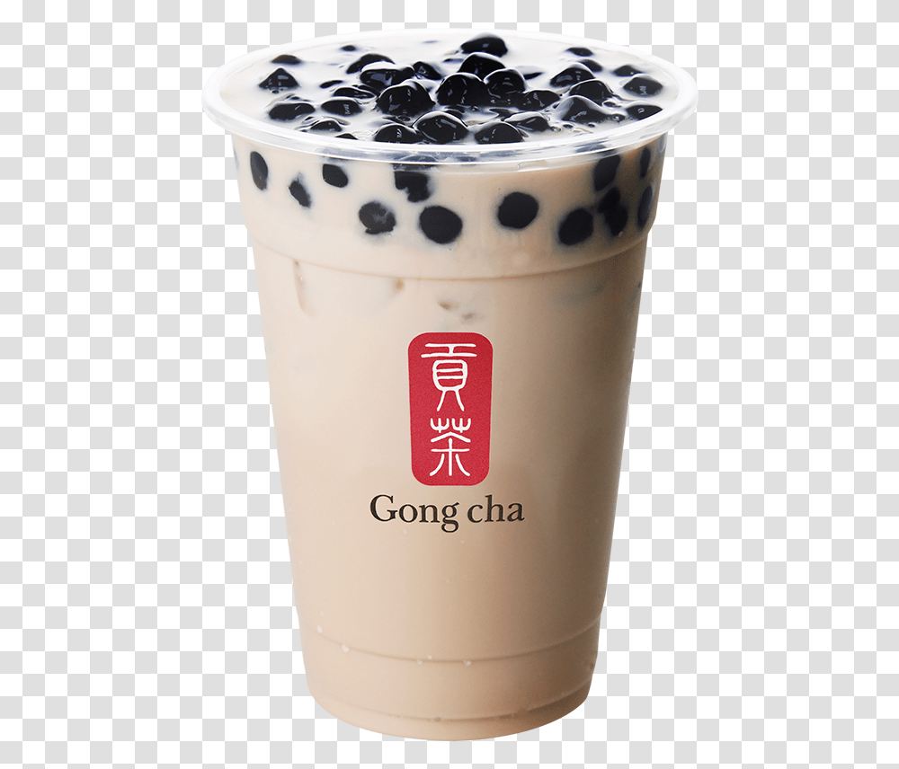 Milk Tea With Black Pearl Gong Cha Pearl Milk Tea, Dessert, Food, Beverage, Snowman Transparent Png