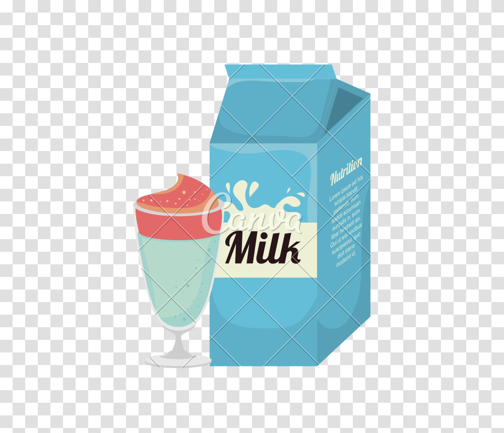Milkshake And Milk Carton, Bottle, Label, Poster Transparent Png