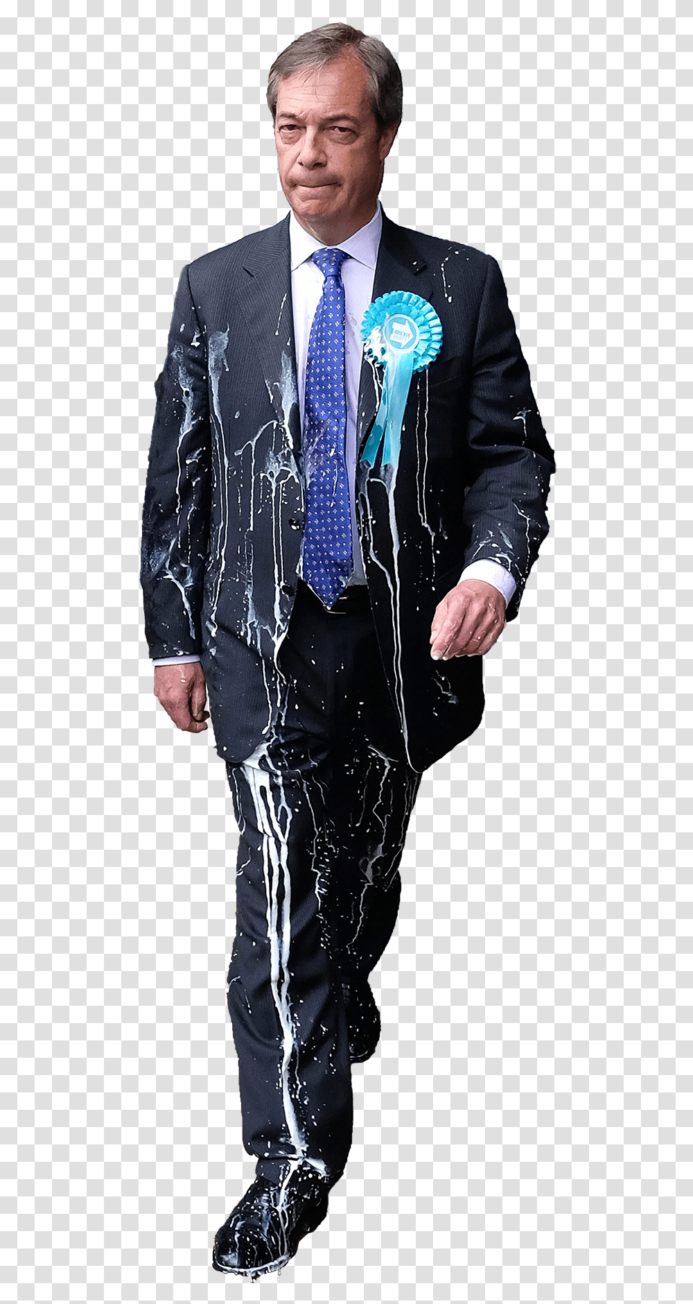 Milkshake Man For All Your Defamation Nigel Farage Milkshake Video, Tie, Sleeve, Person Transparent Png