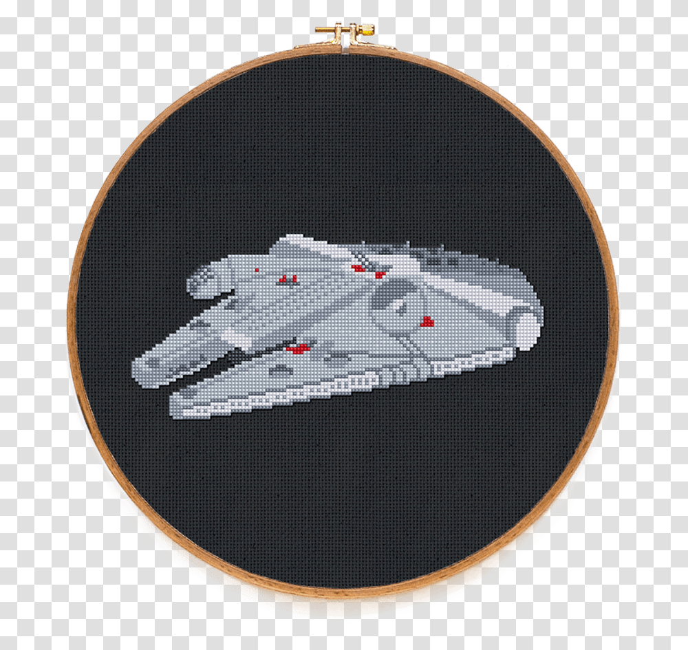 Millennium Falcon Cross Stitch Download, Embroidery, Pattern, Rug, Hoop Transparent Png