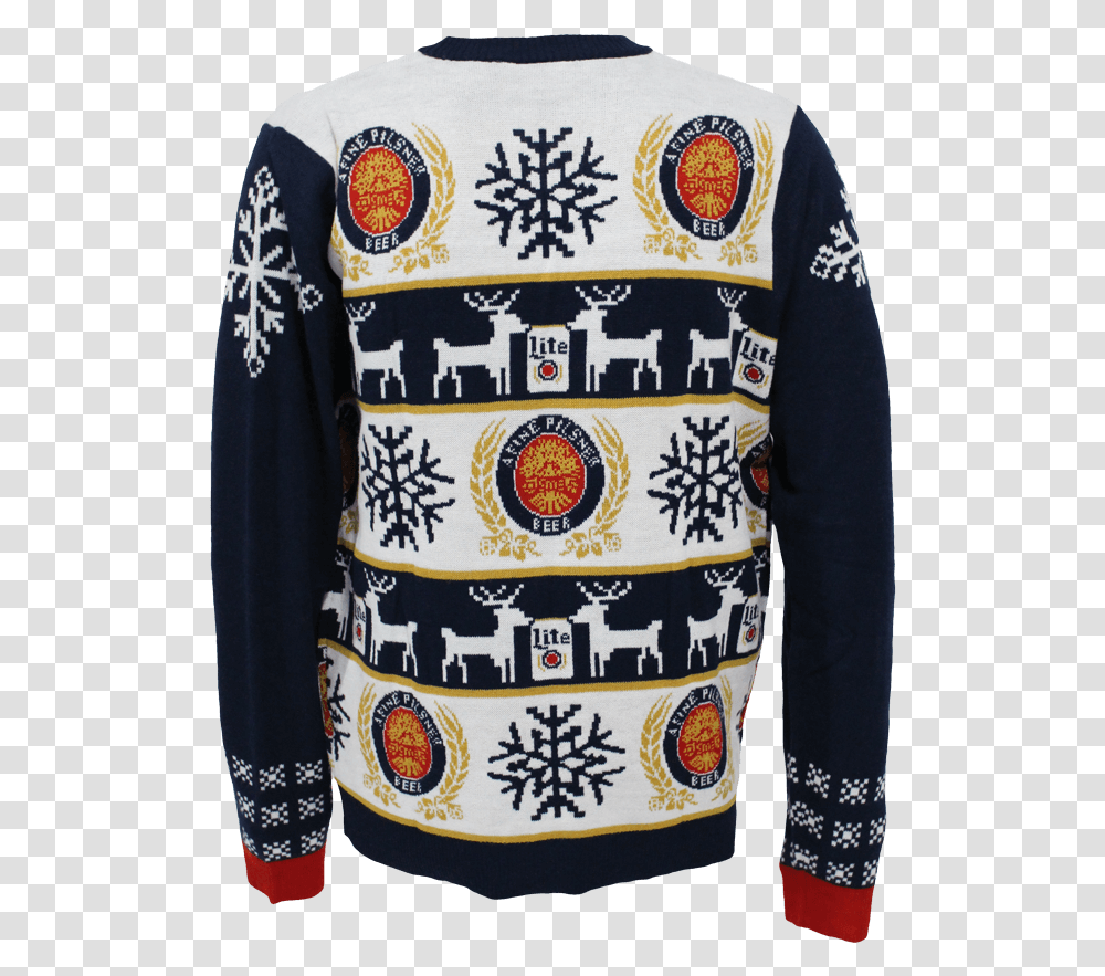 Miller Light Ugly Sweater Party - Young Avenue Deli Cooper Miller Lite Ugly Sweater, Sleeve, Clothing, Long Sleeve, Coat Transparent Png