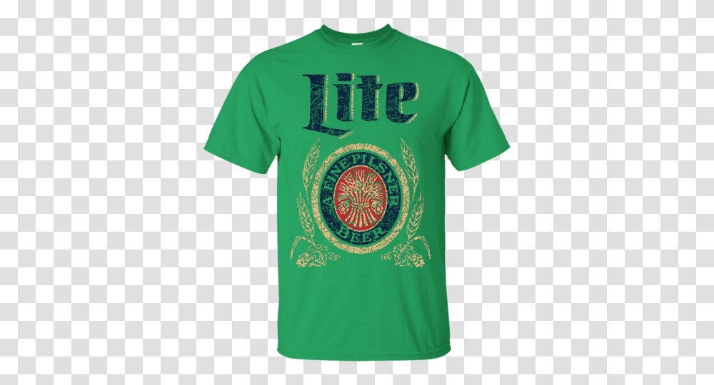 Miller Lite Beer T Shirt Custom Designed Color Worn Label Pattern, Apparel, T-Shirt, Plant Transparent Png