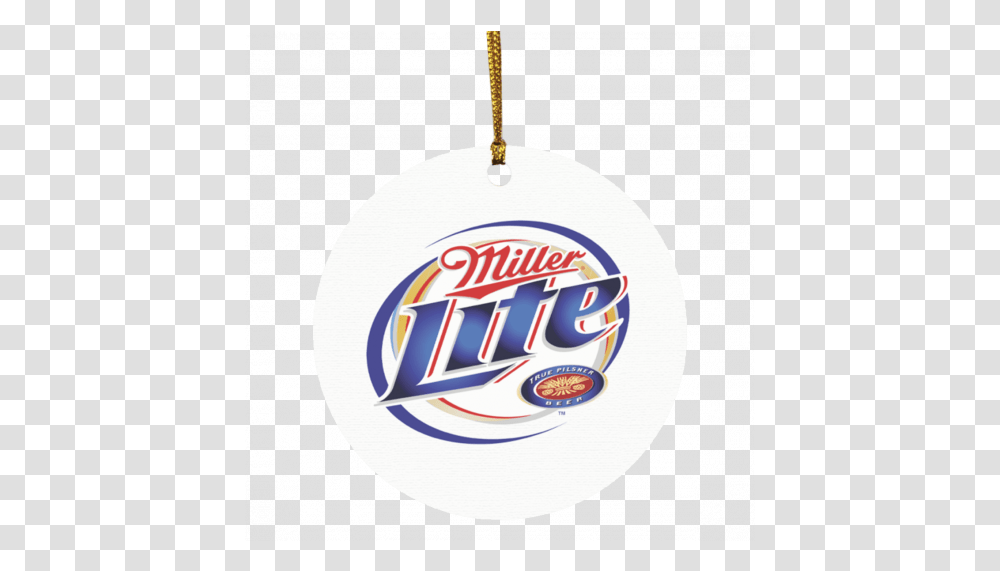 Miller Lite True Pilsner Beer Christmas Circle Ornament Miller Lite Beer Logo, Symbol, Pendant Transparent Png