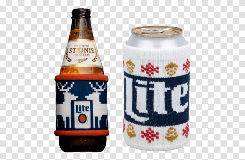 Miller Lite Ugly Sweater Koozie, Beverage, Drink, Alcohol, Beer Transparent Png