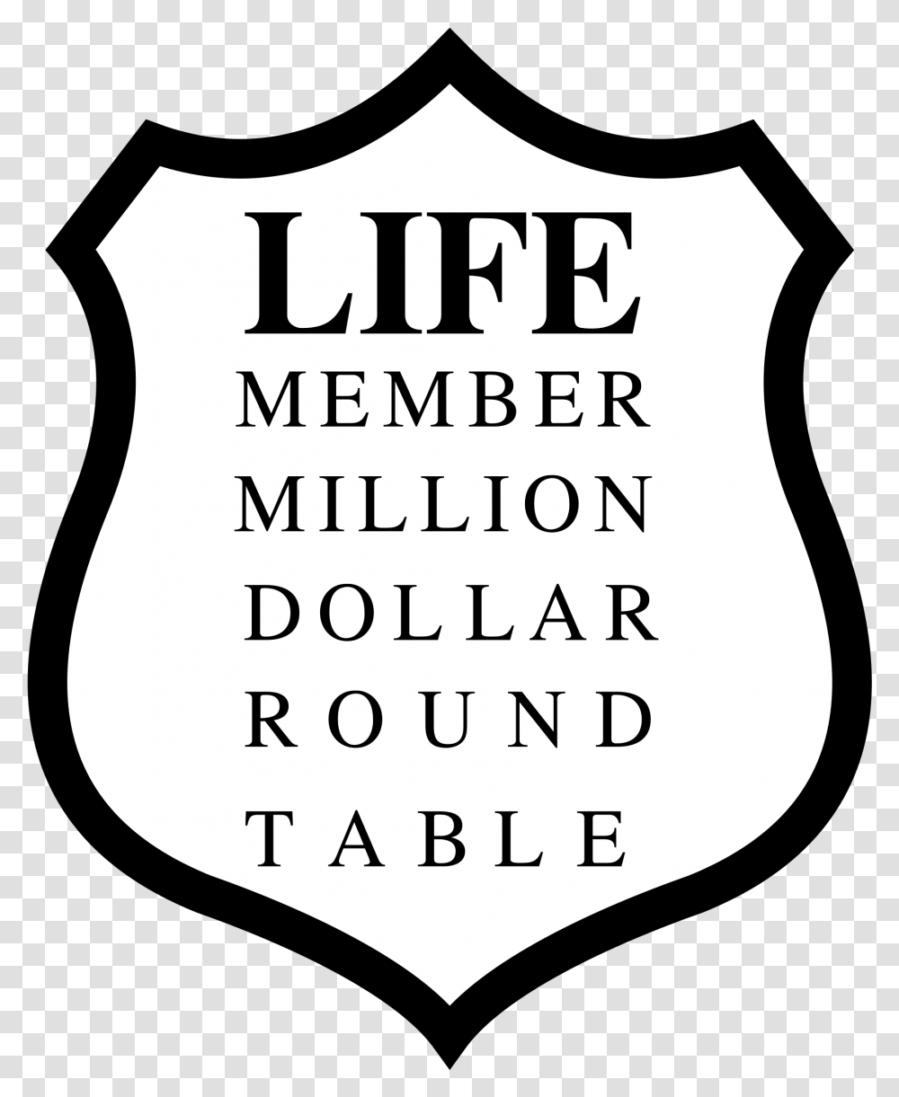 Million Dollar Round Table Logo Black And White Member Million Dollar Round Table, Armor, Shield Transparent Png