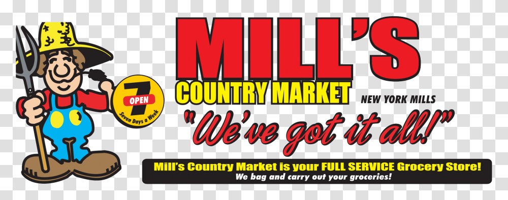 Mills Country Market Poster, Word, Alphabet Transparent Png