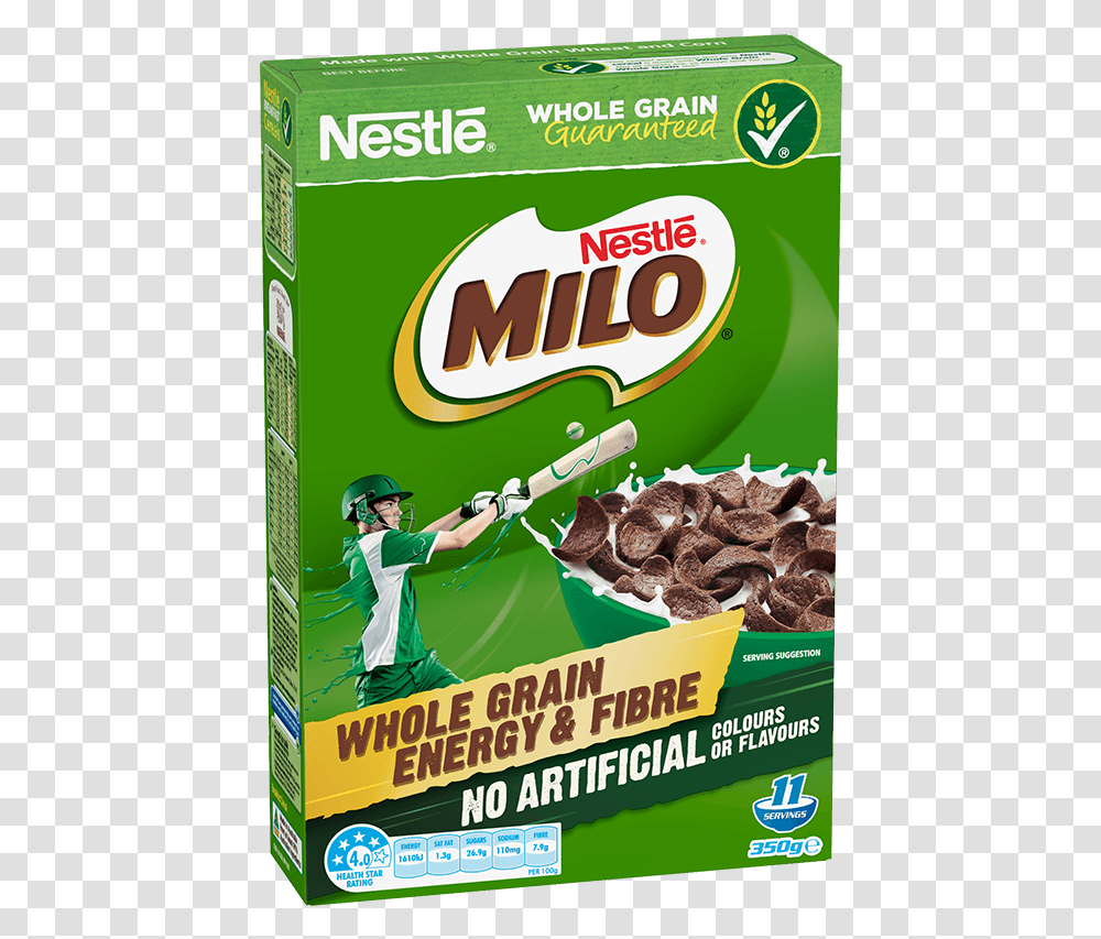 Milo Duo Cereal, Person, Advertisement, Sweets, Food Transparent Png