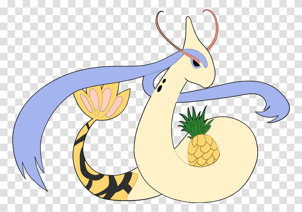 Milotic Pineapple Cartoon, Plant, Food, Fruit, Animal Transparent Png