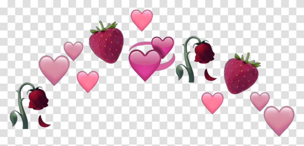 Milukyun Iphone Iphoneemoji Emoji Emojis Emojicrown Aesthetic Cute Spongebob, Heart, Plant, Strawberry, Fruit Transparent Png