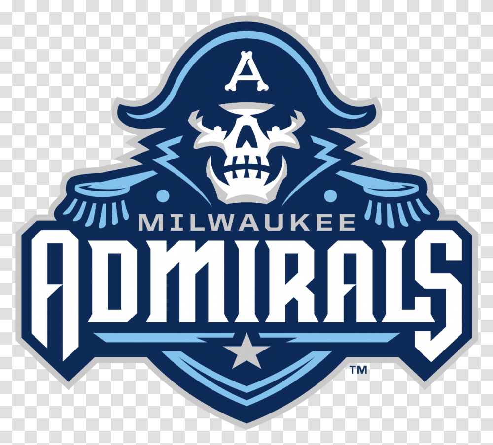 Milwaukee Admirals Hockey, Logo, Trademark, Badge Transparent Png