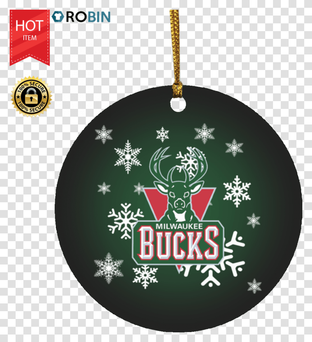 Milwaukee Bucks Merry Christmas Circle Ornament Chicago Bulls Merry Christmas, Symbol, Logo, Trademark, Locket Transparent Png