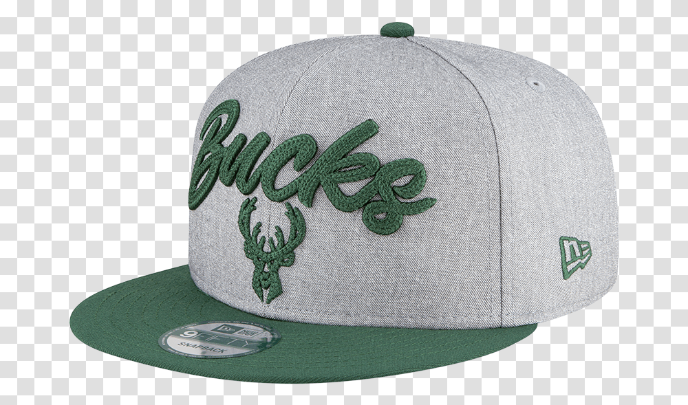 Milwaukee Bucks Nba 9fifty Draft Snapback Heather Grey Green For Baseball, Clothing, Apparel, Baseball Cap, Hat Transparent Png