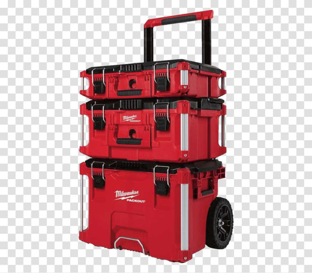 Milwaukee Rolling Modular Tool Box Stackable Storage Milwaukee Packout Tool Box, Fire Truck, Vehicle, Transportation, Machine Transparent Png