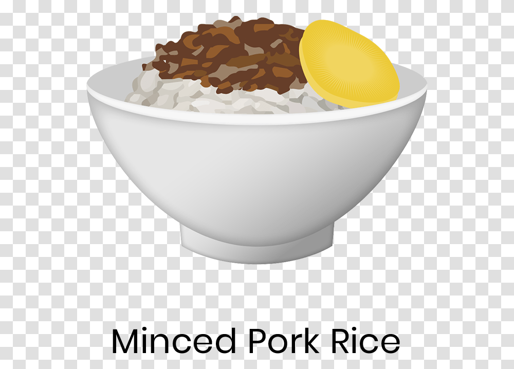 Minced Pork Rice Minced Pork Rice Is A Taiwanese Dish Ice Cream, Bathtub, Bowl, Dessert, Food Transparent Png