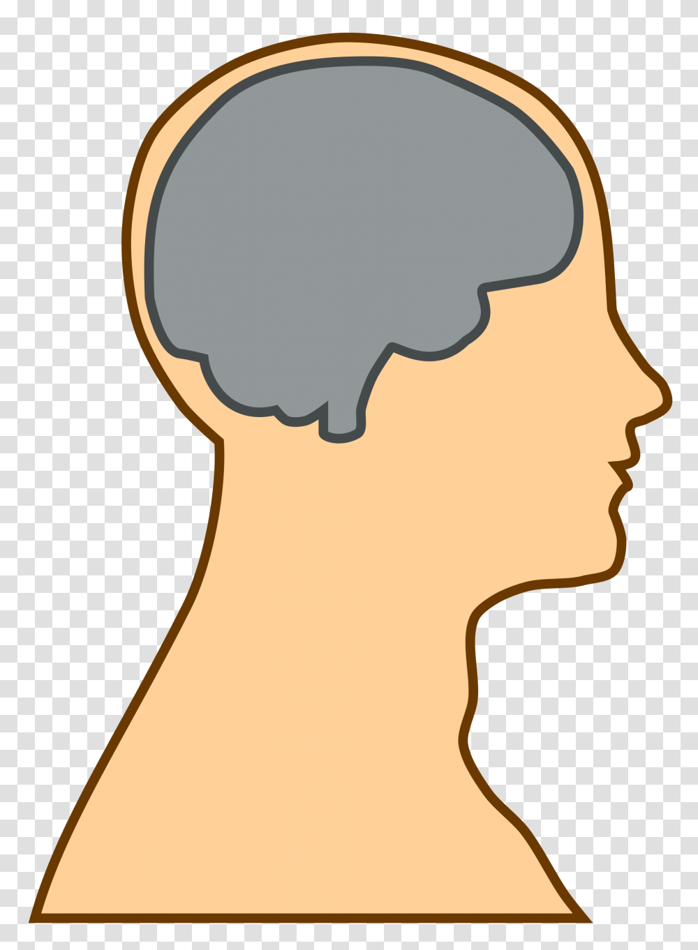 Mind Clipart Human With Brain Cartoon, Head, Neck, Hand, Pillow Transparent Png