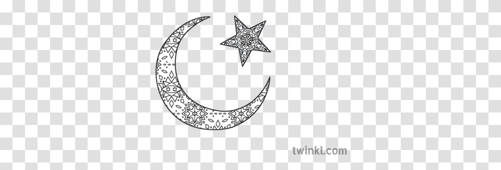 Mindfulness Star And Crescent Moon Islam Ramadan Religion Moon Stars Coloring Sheet Islam, Symbol, Star Symbol, Text Transparent Png