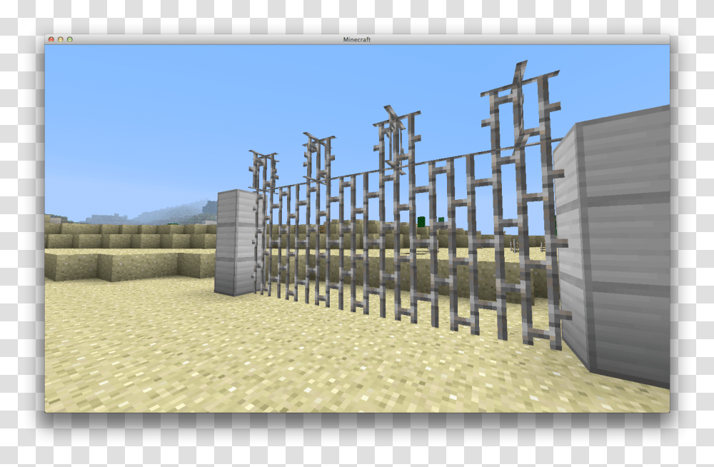 Minecraft Barbed Wire Fence, Gate, Utility Pole, Cable, Pier Transparent Png
