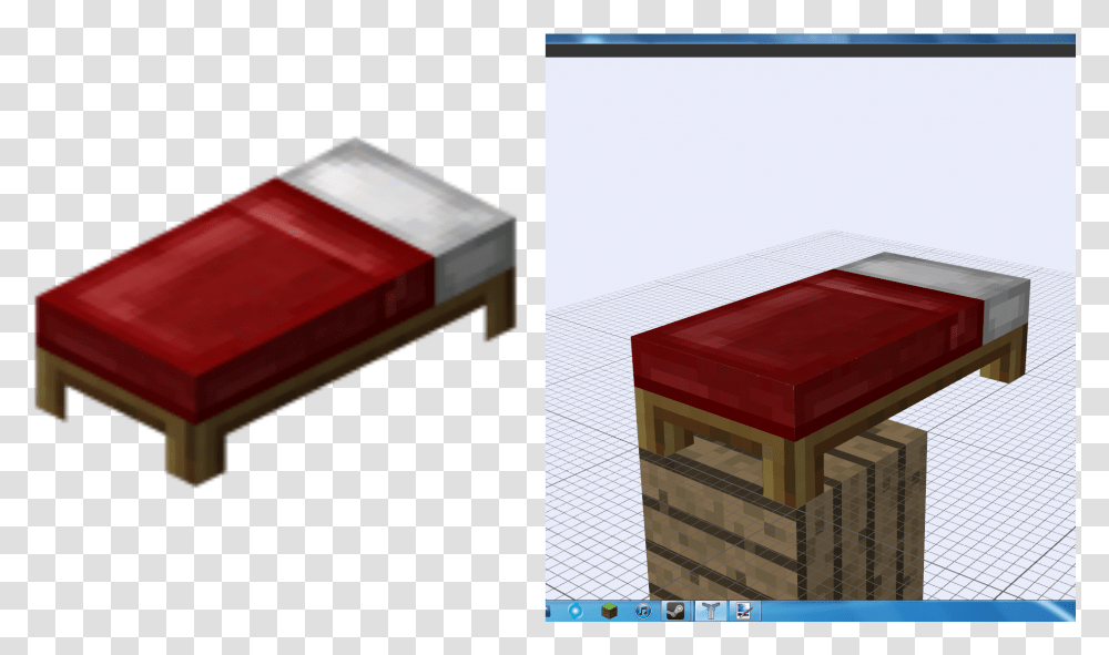 Minecraft Bed, Furniture, Table, Ottoman Transparent Png
