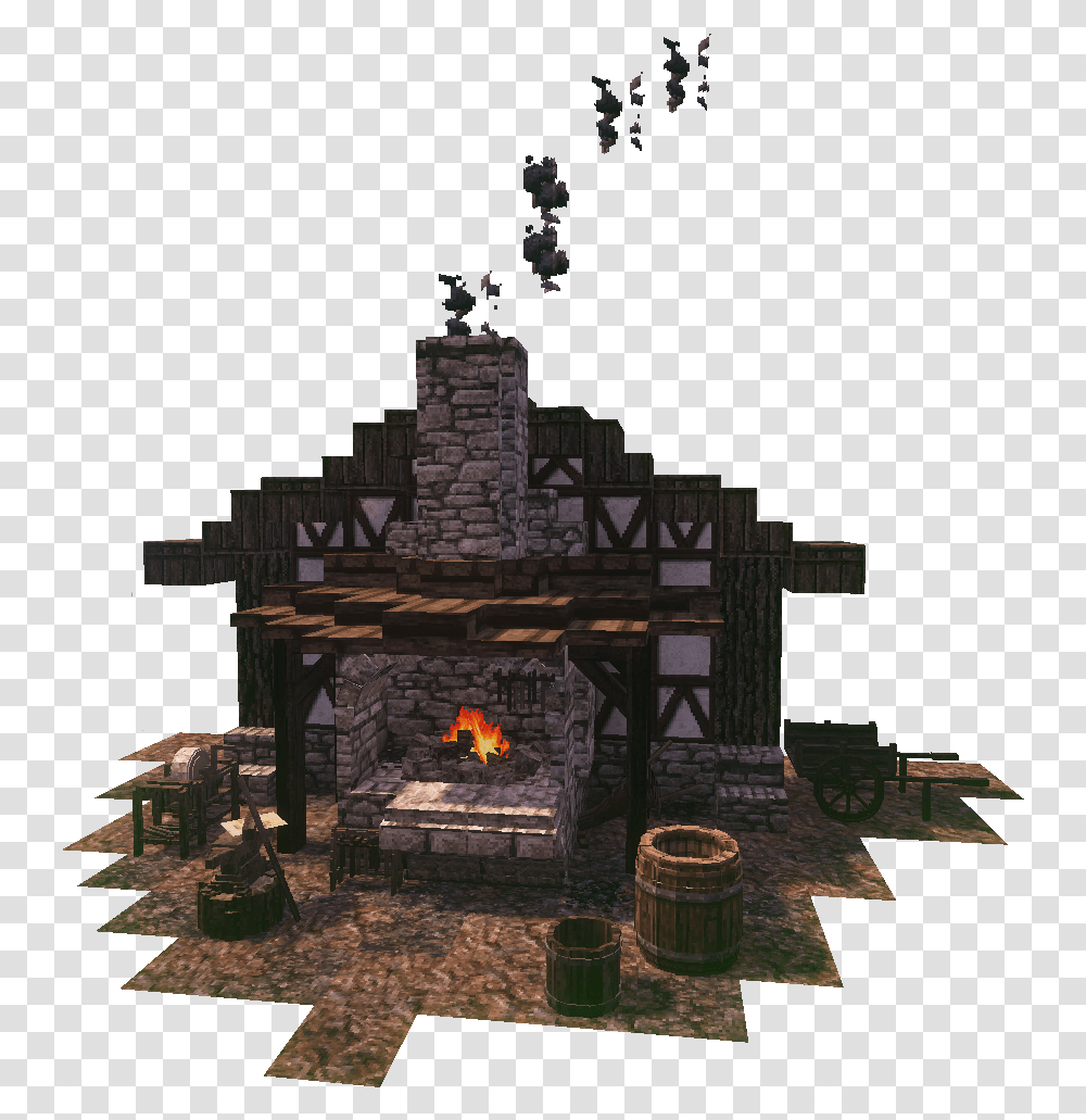 Minecraft Blacksmith Forge Design, Indoors, Hearth, Fireplace, Tabletop Transparent Png