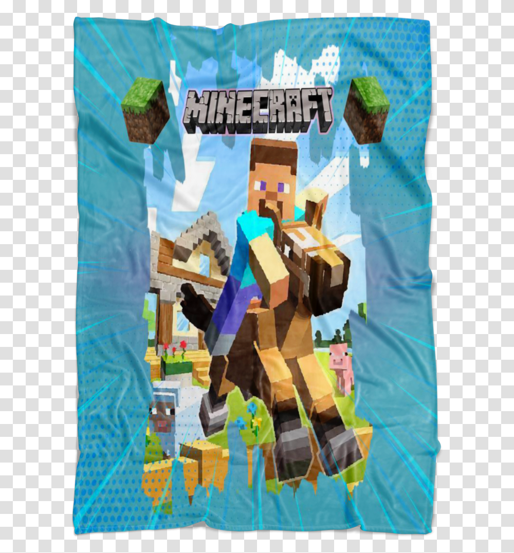Minecraft Blanket Steven Ride A Horse Minecraft, Collage, Poster, Advertisement Transparent Png