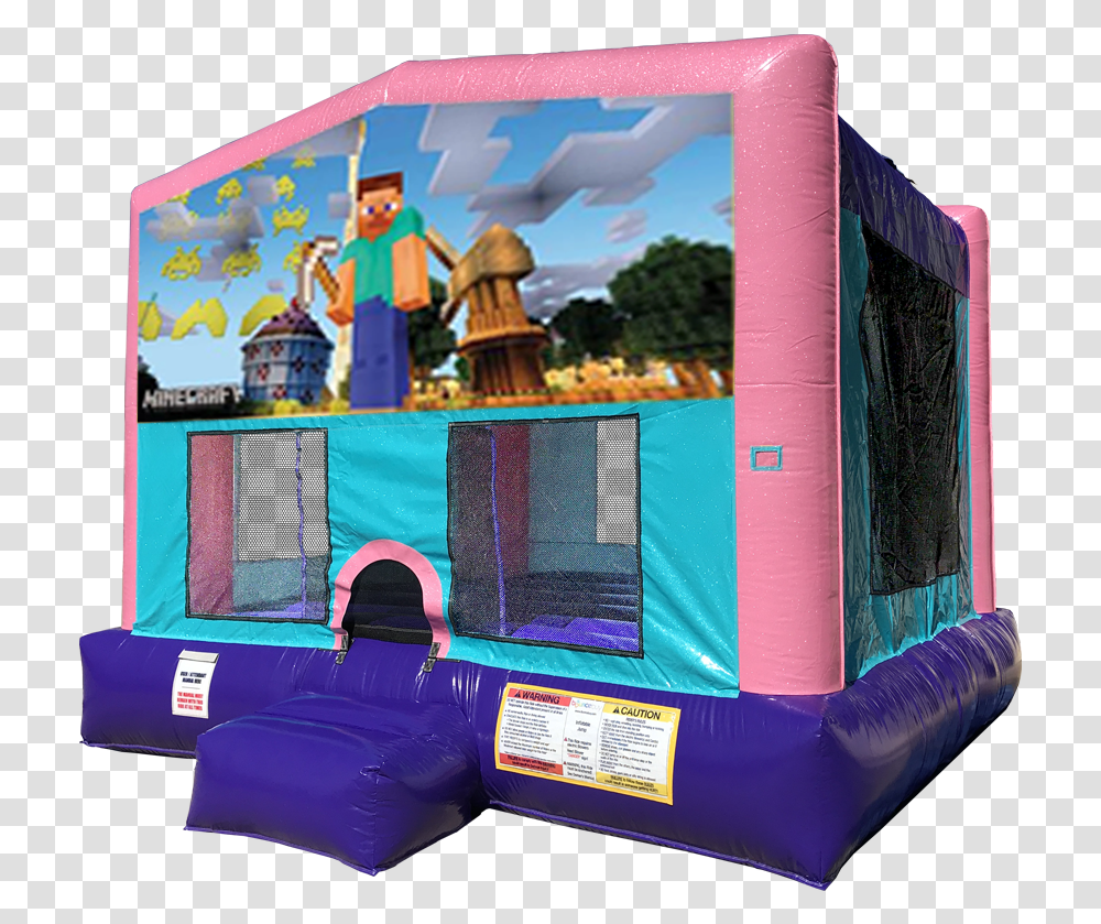 Minecraft Bouncer Pink Edition Under The Sea Bounce House, Inflatable, Person, Human Transparent Png