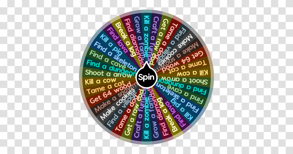 Minecraft Challenges Spin The Wheel App Circle, Urban, Game, Flower, Plant Transparent Png