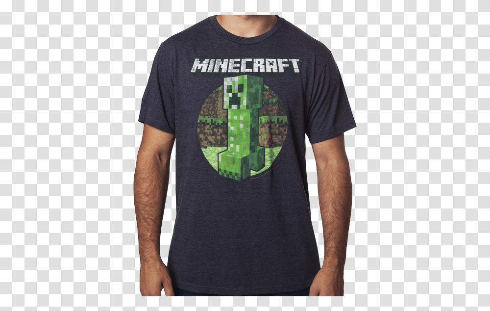 Minecraft Chasing Creeper T Shirt Minecraft, Apparel, T-Shirt, Person Transparent Png