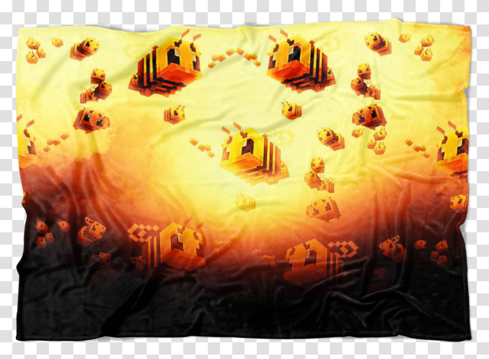 Minecraft Feece Blanket Bees Fervent Black Painting, Crowd, Art, Angry Birds, Toy Transparent Png