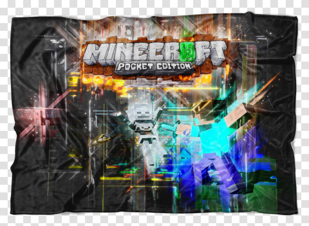 Minecraft Fleece Blanket Abstract Colorful Blanket Graphic Design, Arcade Game Machine, Light, Lighting, Lab Transparent Png