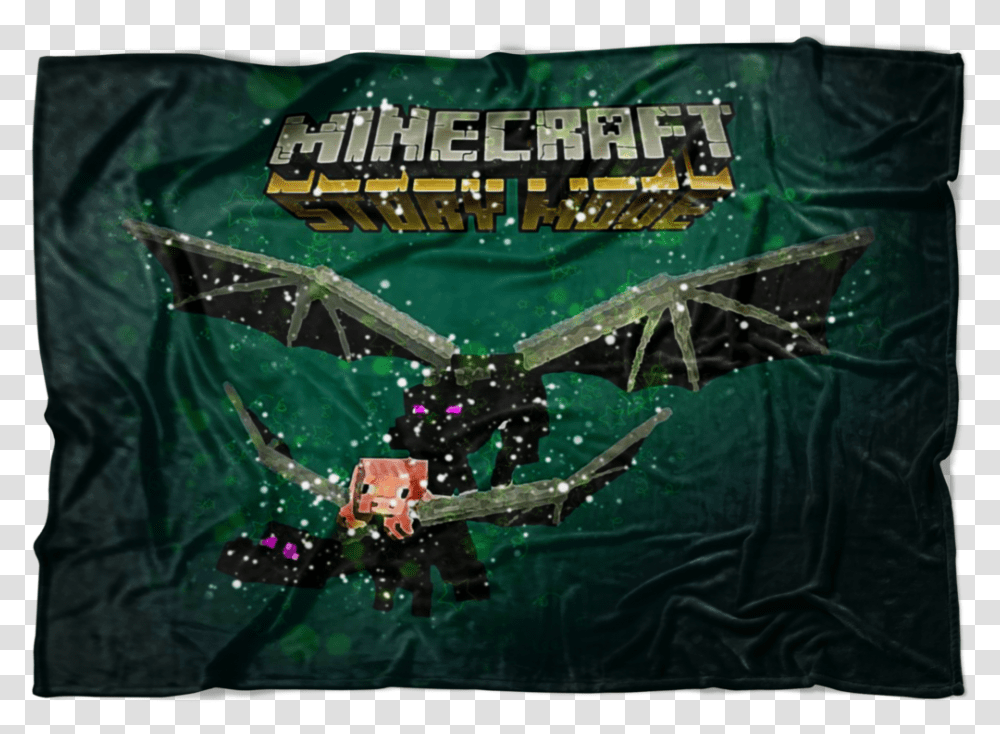 Minecraft Fleece Blanket Ender Dragon Green Blanket Linens Transparent Png