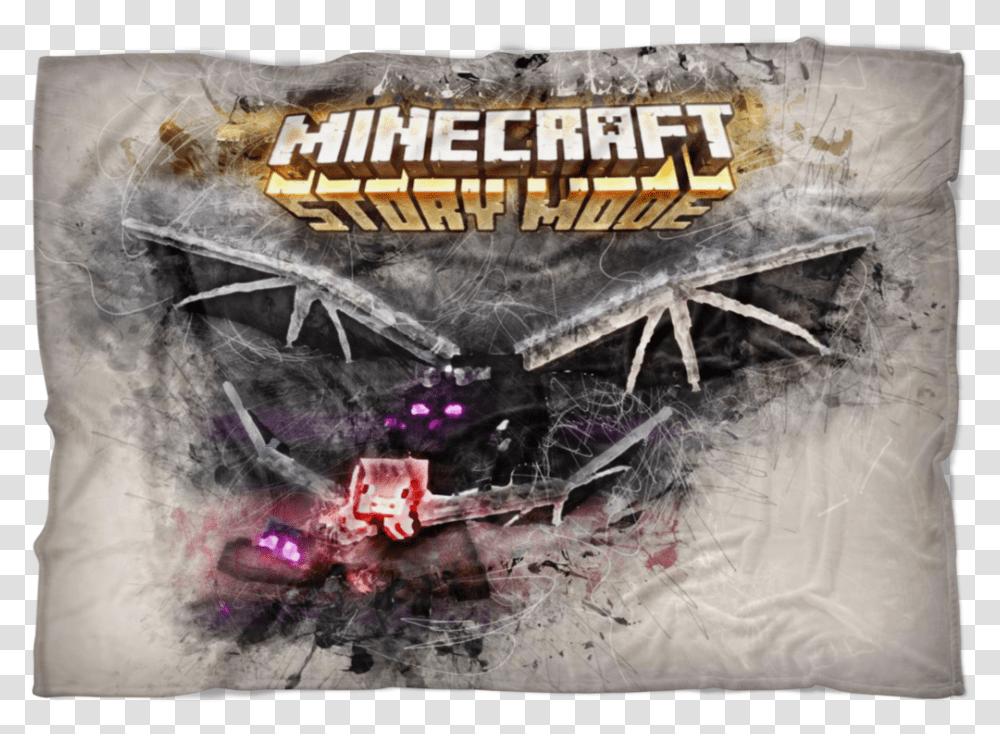 Minecraft Fleece Blanket Ender Dragon Grunge Grey Blanket Minecraft, Honey Bee, Insect, Invertebrate, Animal Transparent Png