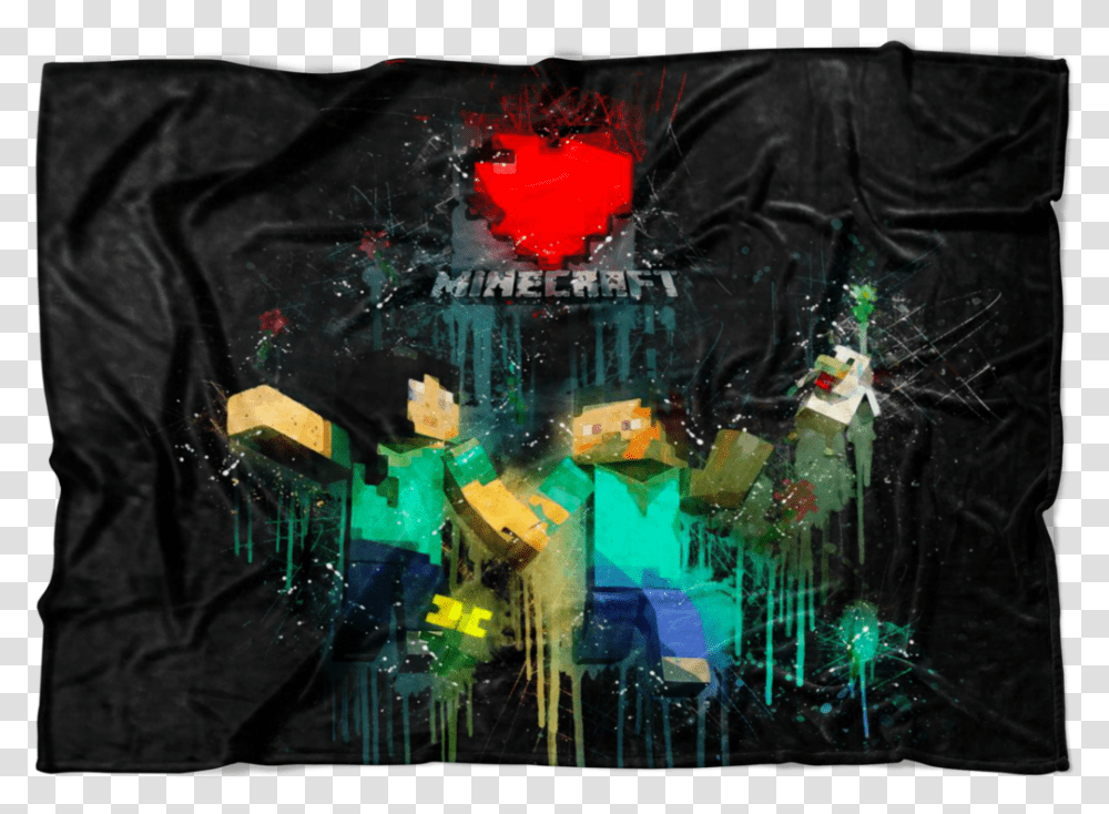 Minecraft Fleece Blanket Minecraft Love Black Blanket Linens, Crystal, Light Transparent Png