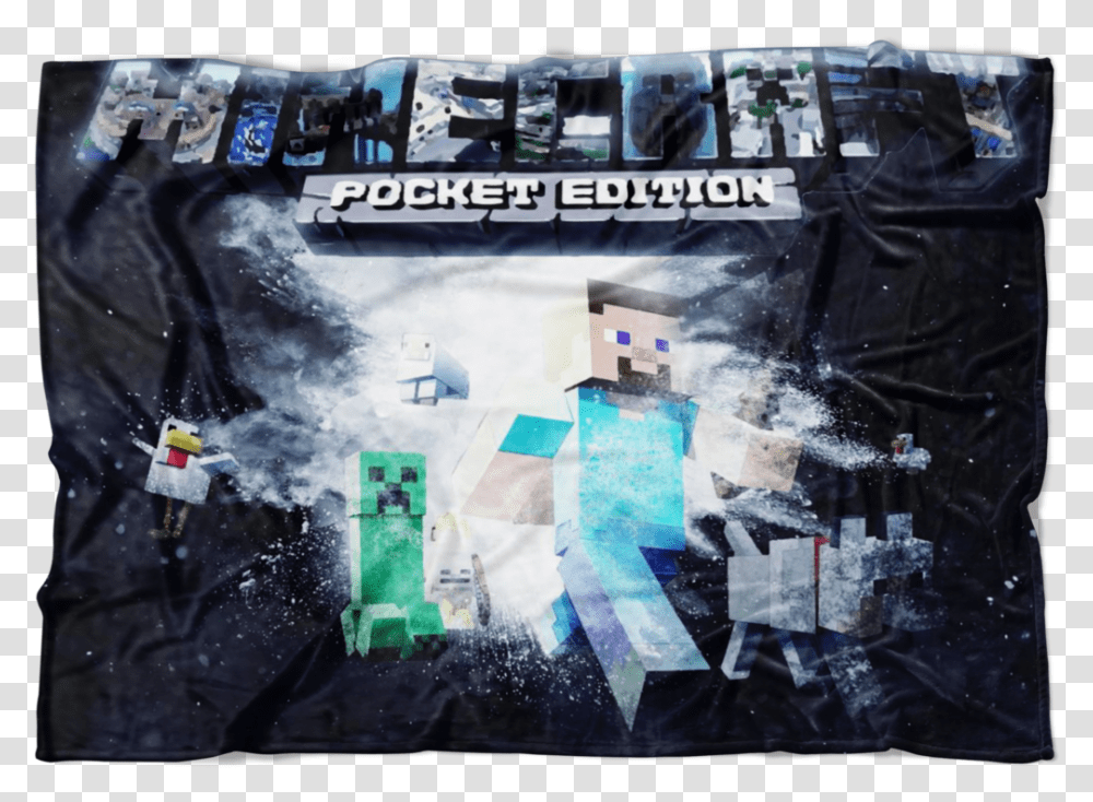 Minecraft Fleece Blanket Powder Explosion Black Blanket Poster, Advertisement, Halo, Collage, Crystal Transparent Png