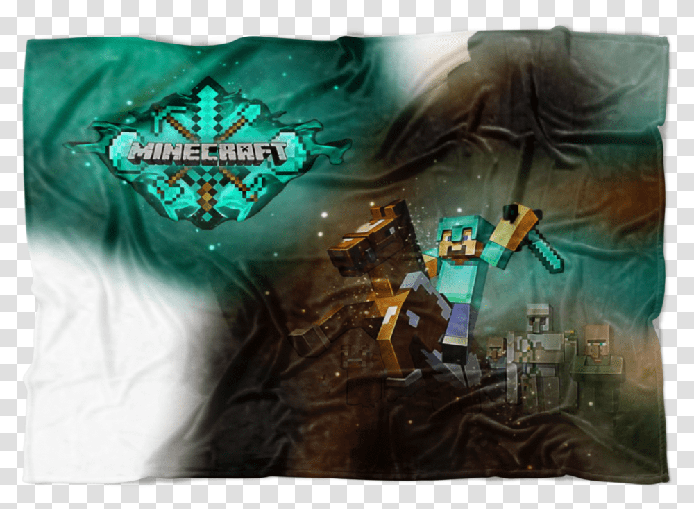 Minecraft Fleece Blanket Steve Diamond Colorful Blanket Illustration, World Of Warcraft, Legend Of Zelda, Toy Transparent Png
