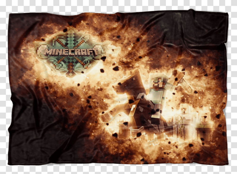 Minecraft Fleece Blanket Steve Diamond Sword Blasting Linens, Halo, Fire, Quake, World Of Warcraft Transparent Png