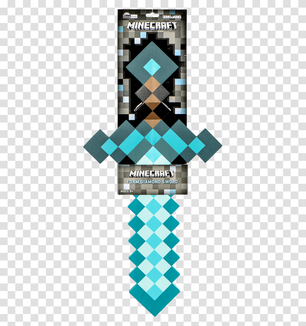 Minecraft Foam Diamond Sword Minecraft, Poster, Advertisement, Flyer, Paper Transparent Png