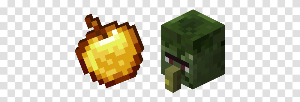 Minecraft Golden Apple And Zombie Villager Cursor - Custom Tree, Rug, Food, Rubix Cube, Graphics Transparent Png