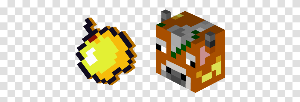 Minecraft Golden Apple Cow Cursor Minecraft Golden Apple, Pac Man, Rug Transparent Png