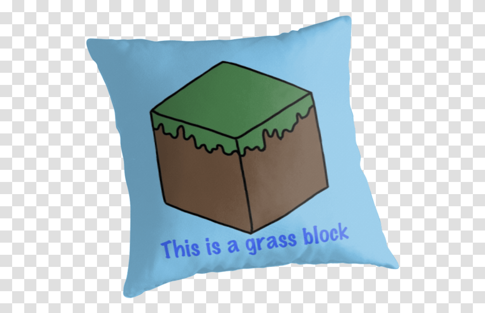 Minecraft Grass Block Design Cushion, Pillow, Box Transparent Png