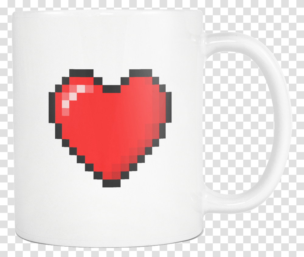 Minecraft Heart Coffee Mug Purple Pixel Heart, Coffee Cup, Stein, Jug, Latte Transparent Png