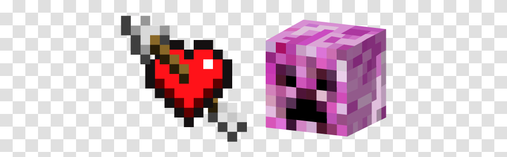 Minecraft Heart With Arrow And Pink Creeper - Custom Cursor Minecraft, Rug, Pac Man Transparent Png
