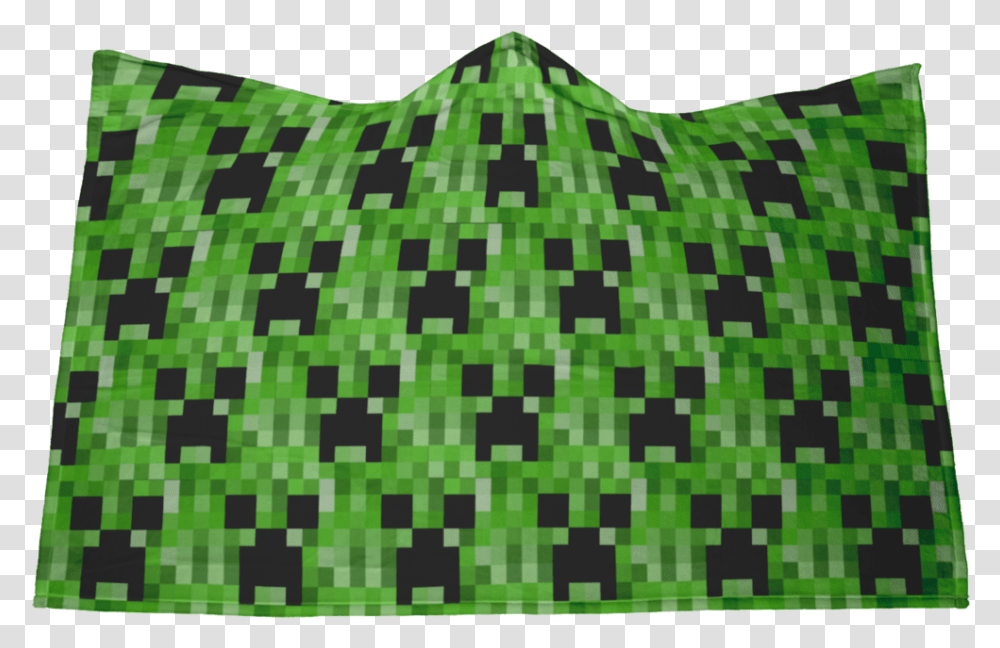Minecraft Hooded Blanket Creeper Large Pattern, Pillow, Cushion, Rug Transparent Png