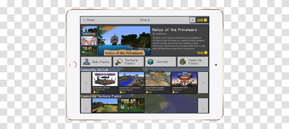 Minecraft Marketplace Minecraft In Game Store, File, Outdoors, Webpage, Screen Transparent Png
