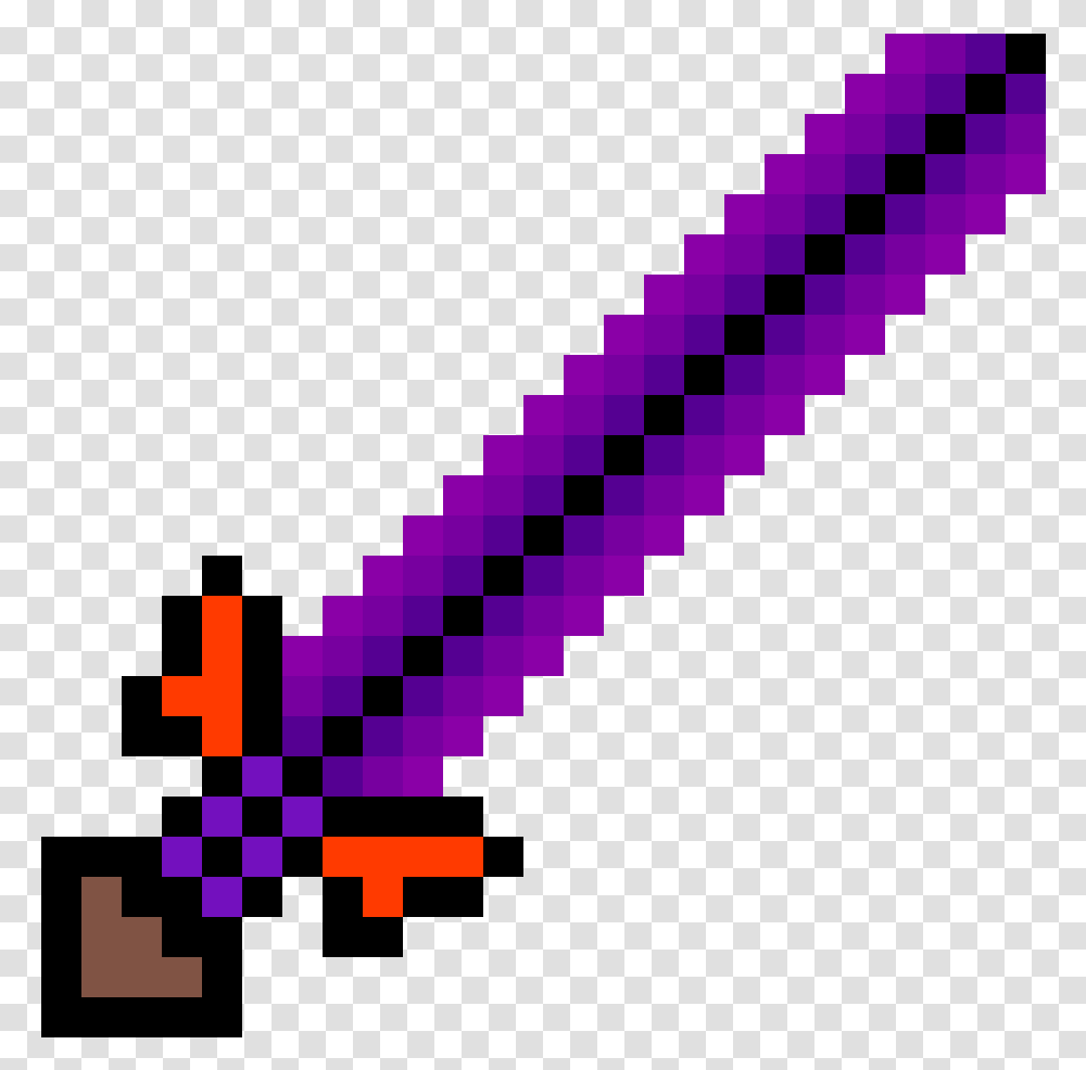 Minecraft Obsidian Sword Sword Pixel Art, Paddle, Oars, Weapon, Weaponry Transparent Png