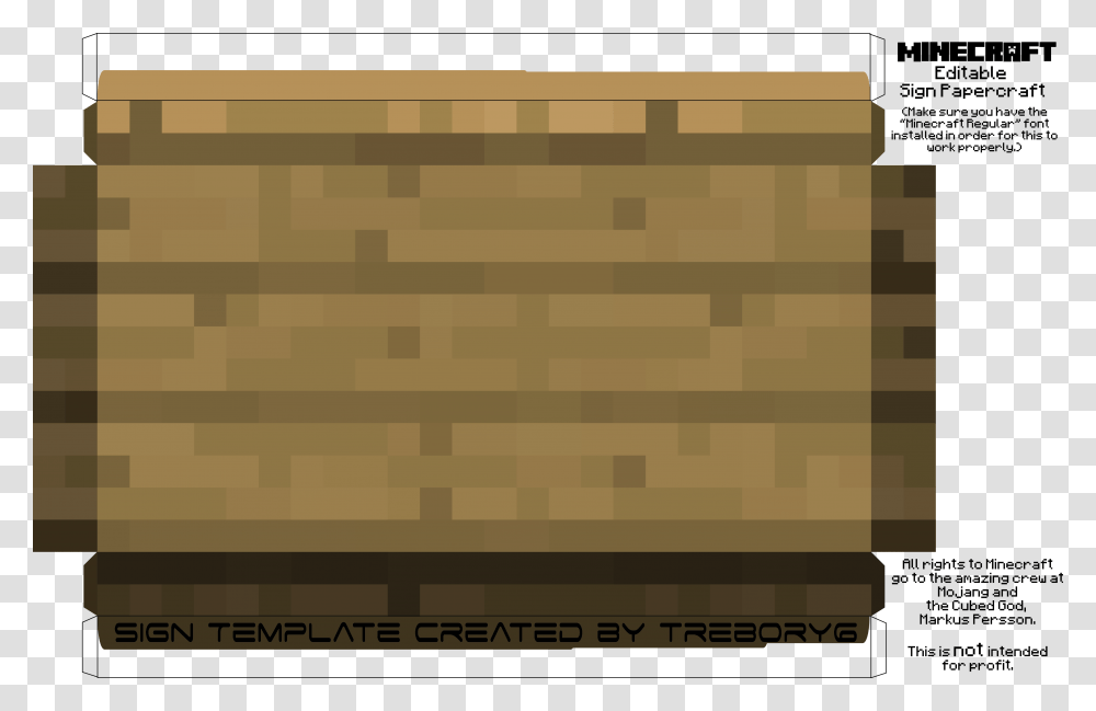 Minecraft Papercraft Life Size Sign, Rug, Driving License, Document Transparent Png