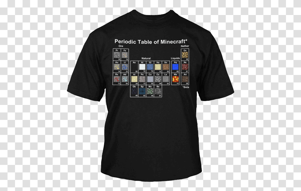 Minecraft Periodic Table Youth T Shirt Periodic Table Of Gamers, Apparel, Sleeve, T-Shirt Transparent Png